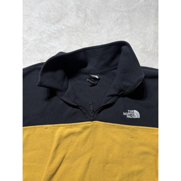 The North Face Fleece Quarter Zip Jacket Men's Size Small Black/Yellow - Picture 6 of 8